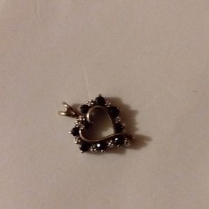 2.4g solid silver, genuine diamond and blue stone